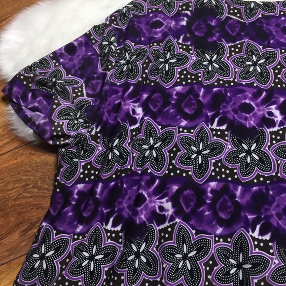 Cato purple floral printed v neck blouse - Picture 8 of 8